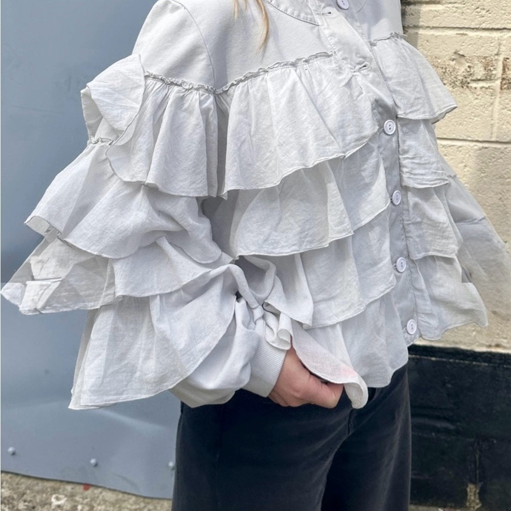 European Culture Tiered Ruffled Jacket – Size Small - Picture 2 of 9